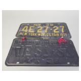 Pair of vintage New York license plates