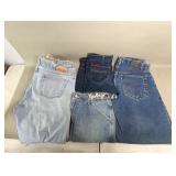 Tub of 6 vintage denim pants and shorts