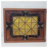 Vintage Signed framed stained glass