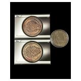Pair of Topps super-bowl coin relic cards