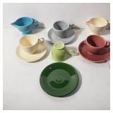 10 pc Vintage Fiesta cups/saucers/creamers/plate