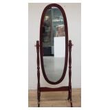 Contemporary cheval oval mirror