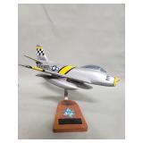 Hand carved wood North American F-96 Sabre model
