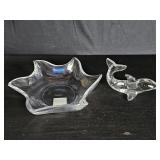 Villeroy & Boch crystal bowl and crystal dolphin