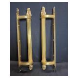 Pair of vintage brass door pull handles