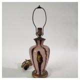 Hollywood Regency glass table lamp