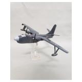 S2F plastic model airplane on acrylic stand