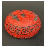Vintage hand-carved Chinese cinnabar