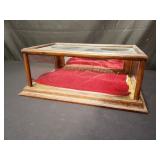 Antique counter display case wood and glass