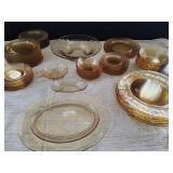 72pc Yellow depression glass Fostoria Topaz