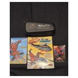 Lot of 4 Spider-Man collectibles glasses, card