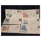 Lot of 6 vintage Christmas envelopes
