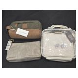 Lot of 3 assorted makeup bags and bag
