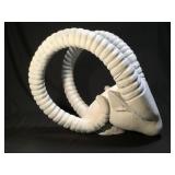 Hand carved wood rams head