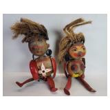Pair of vintage Mexican erotic folk art hand