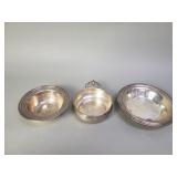 Three sterling silver bowls