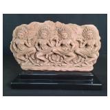 Vintage terracotta Khmer Apsara relief sculpture