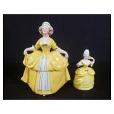 Pair of figural perfume bottle and canister