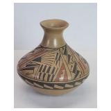 Mara Ortiz style pottery vase with geometric