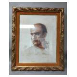 Signed Luciano Guarnieri Self portrait pastel