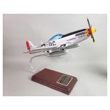 Signed Chuck Yeager P-51D Mustang fighter model