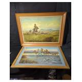 Pair of vintage Charles M. russell prints