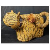 Vintage tiger-form footstool