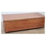 Vintage cedar blanket chest on casters