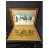 Pair of vintage Frederic Remington print & giclï¿½e