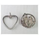 Sterling silver heart pendant by Georg Jensen,