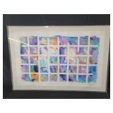 Pencil signed mixed media abstract in a acrylic