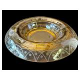 Vintage amber depression glass console bowl