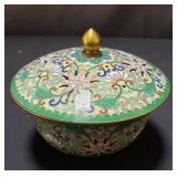 Vintage cloisonne covered bowl