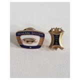 Vintage 10k gold DNTS pin and employee service