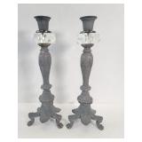 Neoclassical style spelter and crystal
