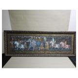 Vintage Indian Mughal style painting on fabric