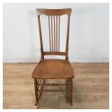 Early wood rocker with spindle back