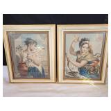 c1830 stipple engraving hand colored in Paris