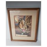 Original Milton Lewis watercolor of boots/rope