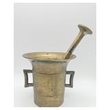 Vintage brass mortar and pestle