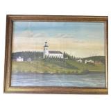 Framed 1923 J. Larsson signed pastel painting