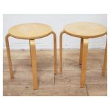 Pair of mid-century-style bentwood stool