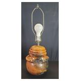 Vintage burl wood table lamp