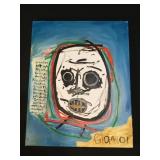 Oil painting on wood panel