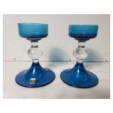 Vintage PeeDee Italian glass candle holders