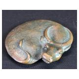 Vintage Chinese bronze Buffalo paperweight
