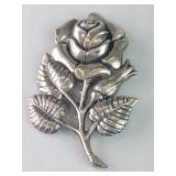 Vintage Danecraft sterling silver rose brooch