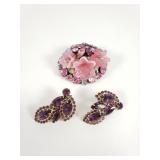 Vintage Weiss brooch and clip-on earrings