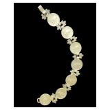 Silver coin bracelet