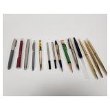 Group of pens, some vintage, some fountain pens,
